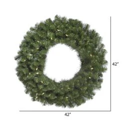 42" Warm White LED Lights Douglas Fir Artificial Christmas Wreath 5 42" Warm White LED Lights Douglas Fir Artificial Christmas Wreath -Northlight Shop D575356S 2