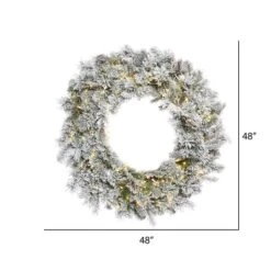 48" LED Flocked Kiana Artificial Christmas Wreath -Northlight Shop D575388S 2