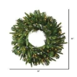 30" Battery Operated LED Lights Cashmere Pine Artificial Christmas Wreath -Northlight Shop D575395S 3