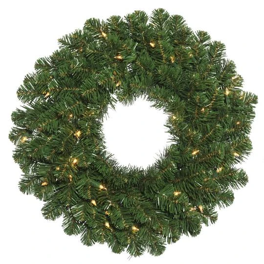 48" Pre-Lit Oregon Fir Christmas Wreath, Clear Lights 2 48" Pre-Lit Oregon Fir Christmas Wreath, Clear Lights - Image 2