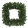 24" Pre-Lit Oregon Fir Christmas Square Wreath, Warm White LED Lights