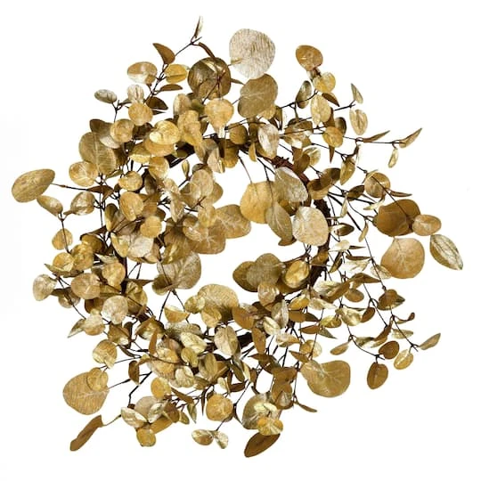 22" Gold Eucalyptus Christmas Wreath 1 22" Gold Eucalyptus Christmas Wreath
