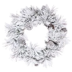 36" Flocked Atka Christmas Wreath