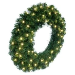 30" Oregon Fir Christmas Wreath, Warm White LED Lights 9 30" Oregon Fir Christmas Wreath, Warm White LED Lights -Northlight Shop D575454S 21