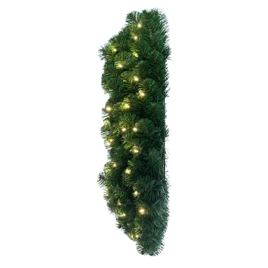 30" Oregon Fir Christmas Wreath, Warm White LED Lights 4 30" Oregon Fir Christmas Wreath, Warm White LED Lights - Image 4