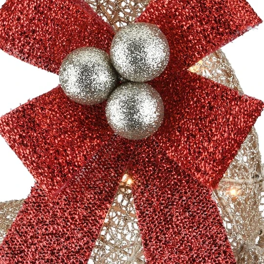 Champagne Reindeer And Sleigh With Clear Lights Decoration 5 Champagne Reindeer And Sleigh With Clear Lights Decoration - Image 5