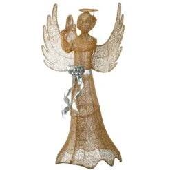53" Pre-Lit LED Champagne Gold Praying Angel -Northlight Shop D619797S 15