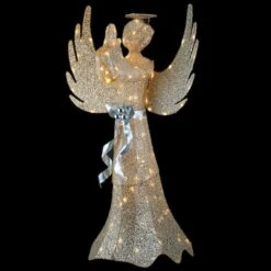 53" Pre-Lit LED Champagne Gold Praying Angel -Northlight Shop D619797S 17