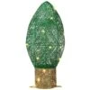 20" Pre-Lit Green Christmas Light Bulb Decoration