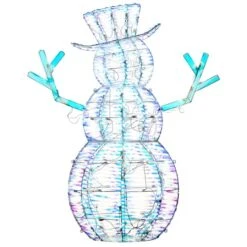 48" Pre-Lit Iridescent Snowman