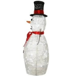 36" Pre-Lit Sisal Snowman Decoration -Northlight Shop D619813S 15
