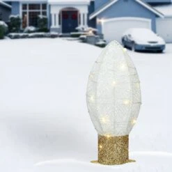 20" Pre-Lit LED White Christmas Light Bulb Decoration 9 20" Pre-Lit LED White Christmas Light Bulb Decoration -Northlight Shop D619845S 12