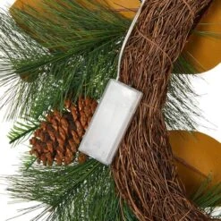 Glitzhome® 24" Pre-Lit Berry, Magnolia Leaf & Pinecone Wreath -Northlight Shop D652251S 8