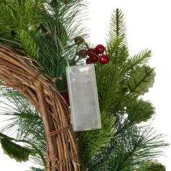 Glitzhome® 24" Pre-Lit Ornament, Berry, Holly & Pine Wreath -Northlight Shop D652252S 8