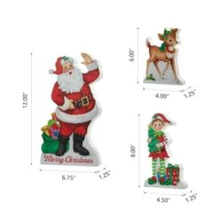 Glitzhome® Wooden Christmas Santa, Elf & Reindeer Table Décor Set 14 Glitzhome® Wooden Christmas Santa, Elf & Reindeer Table Décor Set -Northlight Shop D652310S 6