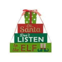 Glitzhome® 12" Lighted Wooden Christmas Gift Block Table Décor -Northlight Shop D652311S 7