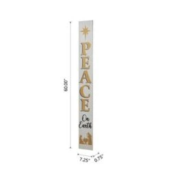 Glitzhome® 60'' PEACE Nativity Wooden Porch Sign -Northlight Shop D652319S 8