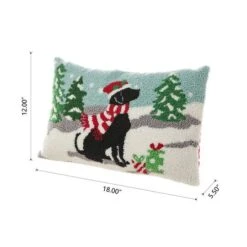 Glitzhome® Hooked Christmas Dog Pillow -Northlight Shop D652353S 6