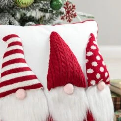 Glitzhome® 3D Heavy Knitted Gnome Pillow -Northlight Shop D652357S 4