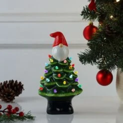 8.5" Nostalgic Ceramic Gnome Tree -Northlight Shop D657837S 2