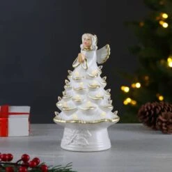 8" Nostalgic Ceramic Angel Tree -Northlight Shop D657839S 2