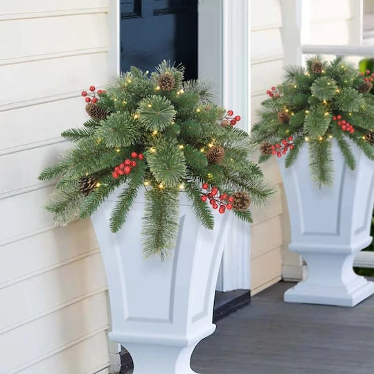 18" Pre-Lit LED Cashmere Branch Urn Filler 4 18" Pre-Lit LED Cashmere Branch Urn Filler - Image 4