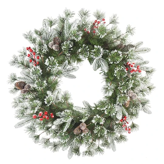 24" Pinecones & Berries Decorated Wreath 1 24" Pinecones & Berries Decorated Wreath