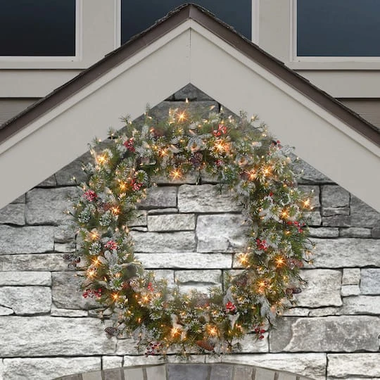 48" Pre-Lit Glittery Wreath 4 48" Pre-Lit Glittery Wreath - Image 4