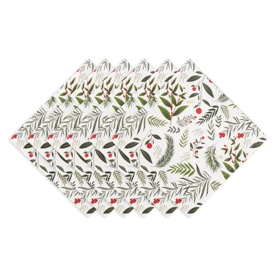 DII® Holiday Sprigs Printed Napkin Set, 6ct. 1 DII® Holiday Sprigs Printed Napkin Set, 6ct.