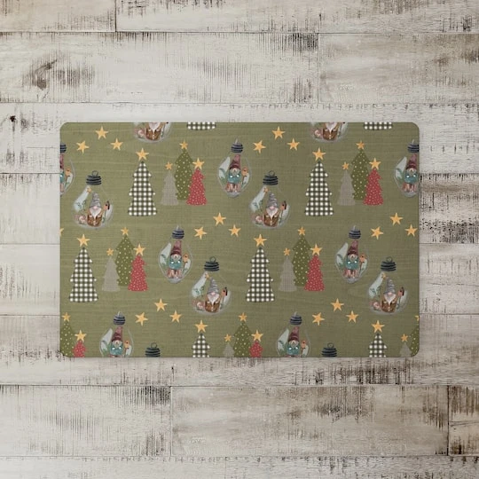 Green Tree & Globe Pattern Floor Mat 3 Green Tree & Globe Pattern Floor Mat - Image 3