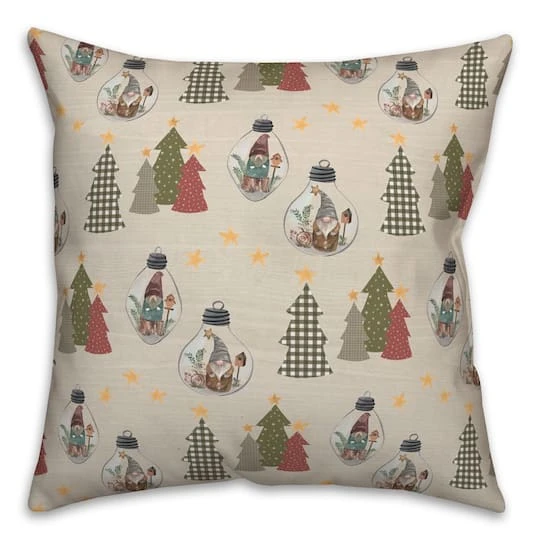 Cream Tree & Globe Pattern Throw Pillow 3 Cream Tree & Globe Pattern Throw Pillow - Image 3