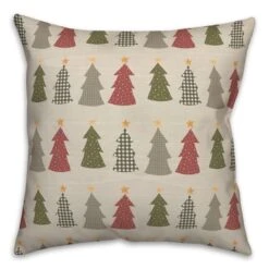 Cream Tree Pattern Throw Pillow
