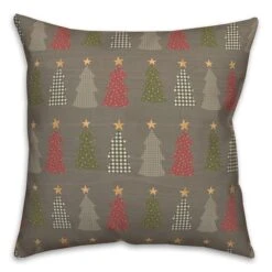 Gray Tree Pattern Throw Pillow