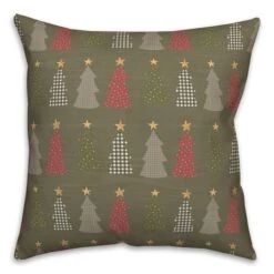 Green Tree Pattern Throw Pillow -Northlight Shop D662505S 2