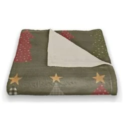 Green Tree Pattern Coral Fleece Blanket -Northlight Shop D662525S 2
