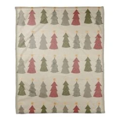 Cream Tree Pattern Coral Fleece Blanket -Northlight Shop D662526S 1 1