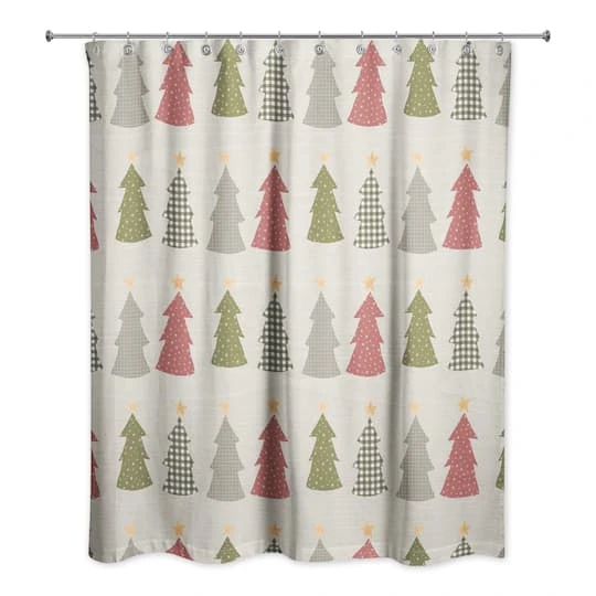 Cream Tree Pattern Shower Curtain 1 Cream Tree Pattern Shower Curtain