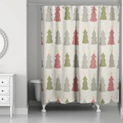 Cream Tree Pattern Shower Curtain 5 Cream Tree Pattern Shower Curtain -Northlight Shop D662552S 2