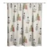Cream Tree & Globe Pattern Shower Curtain