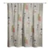 Gray Tree And Globe Pattern Shower Curtain