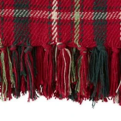 DII® Tartan Holly Plaid Recycled Cotton Throw -Northlight Shop D663091S 3