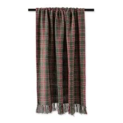 DII® O Christmas Tree Plaid Recycled Cotton Throw 8 DII® O Christmas Tree Plaid Recycled Cotton Throw -Northlight Shop D663092S 2