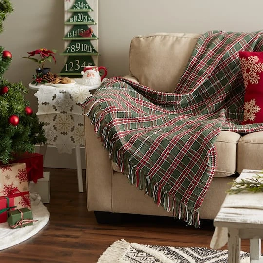 DII® O Christmas Tree Plaid Recycled Cotton Throw 6 DII® O Christmas Tree Plaid Recycled Cotton Throw - Image 6