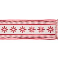 DII® 72" Nordic Snowflake Stripe Jacquard Table Runner -Northlight Shop D666458S 5