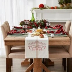 DII® 108" Merry Christmas Printed Table Runner -Northlight Shop D666772S 3