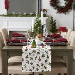DII® 72" Holly Heritage Table Runner 9 DII® 72" Holly Heritage Table Runner -Northlight Shop D666776S 3