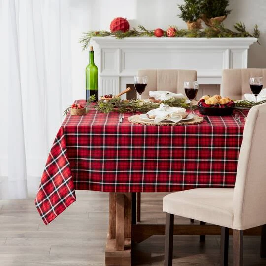 DII® 52" Glad Tidings Plaid Tablecloth 4 DII® 52" Glad Tidings Plaid Tablecloth - Image 4