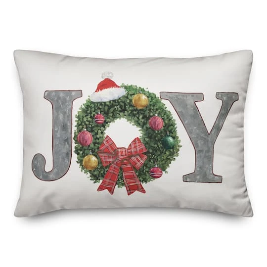 Joy Wreath Indoor/Outdoor Pillow 3 Joy Wreath Indoor/Outdoor Pillow - Image 3