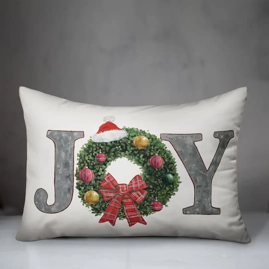 Joy Wreath Indoor/Outdoor Pillow 4 Joy Wreath Indoor/Outdoor Pillow - Image 4