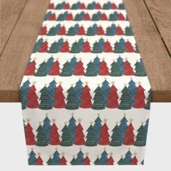 90'' Christmas Tree Trio Cotton Twill Runner